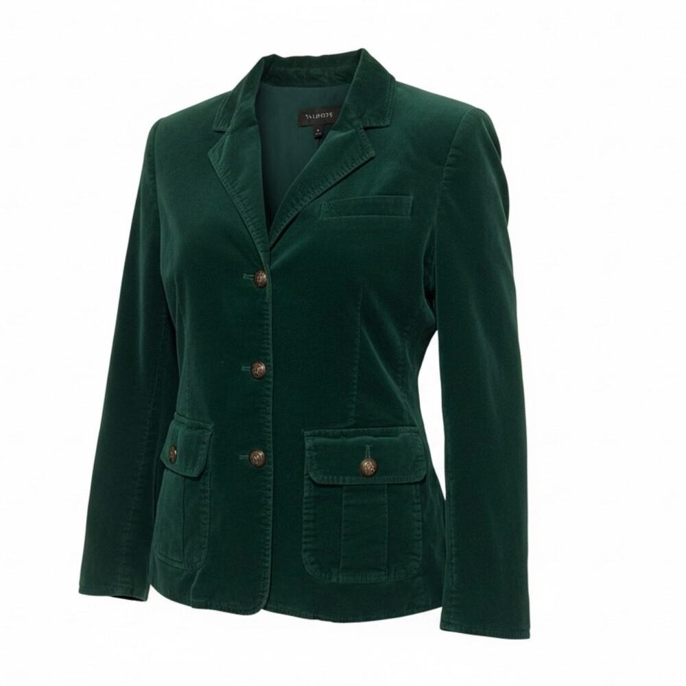 Talbots Forest Green Velvet Blazer